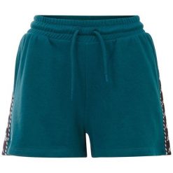 Spodenki damskie Kappa IRISHA zielone. Zielone spodenki sportowe damskie Kappa, l, bez wzorów, z bawełny, na fitness i siłownię. Za 39.90 zł.