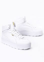 Sneakersy damskie białe PUMA KARMEN REBELLE MID. Białe obuwie sportowe damskie Puma, bez zapięcia, trekkingowe. Za 189.99 zł.