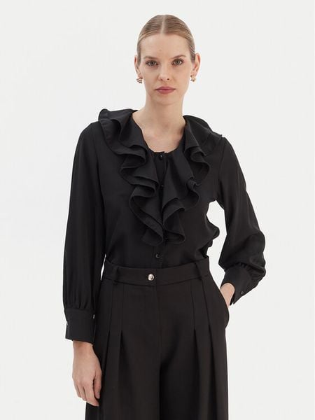 Rinascimento Koszula CFC0020157002 Czarny Regular Fit. Czarne koszule damskie Rinascimento, xl, bez wzorów, bez kołnierzyka, bez ramiączek. Za 479.99 zł.