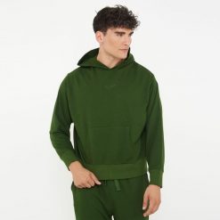 Unisex bluza z kapturem F BOXY ciemnozielona. Zielone bluzy damskie LEGEA, l, bez wzorów, z bawełny, z kapturem. Za 96.00 zł.