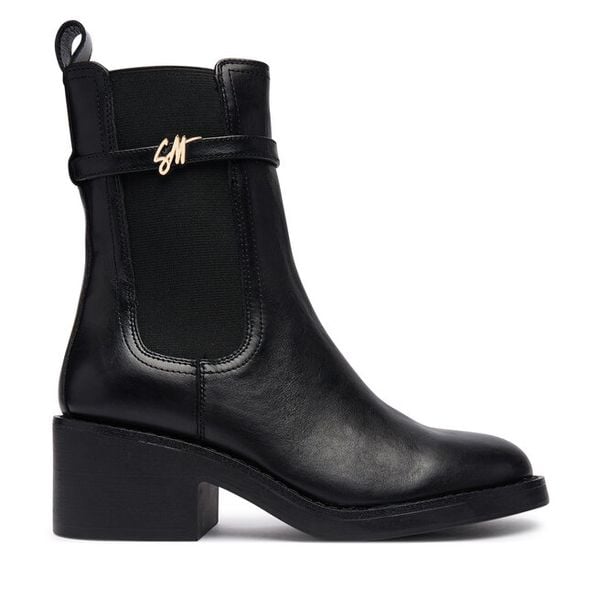 Botki Steve Madden. Czarne botki damskie Steve Madden, bez obcasa, na słupku, bez zapięcia. Za 729.99 zł.