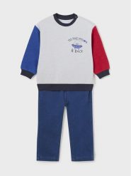 Mayoral Komplet bluza i spodnie materiałowe 2.542 Niebieski Regular Fit. Niebieskie spodnie niemowlęce Mayoral, bez wzorów, z materiału. Za 139.99 zł.