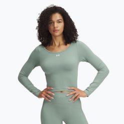 Longsleeve Under Armour Train Seamless. Zielone koszulki sportowe damskie Under Armour, bez wzorów, bez ramiączek. Za 189.99 zł.