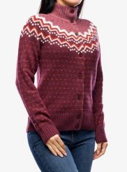 Bluza damska Fjallraven Ovik Knit Cardigan. Czerwone bluzy damskie Fjällräven, na zimę, uniwersalny, bez wzorów, z dzianiny, bez kaptura. Za 629.99 zł.