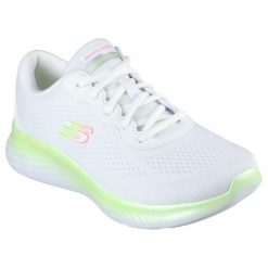 Damskie SKECH-LITE PRO STUNNING STEPS Sneakersy Biały / Limonka. Białe obuwie sportowe damskie Skechers, z materiału, bez zapięcia. Za 292.99 zł.