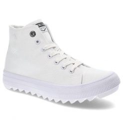 Białe Trampki Big Star Damskie Wygodne Półbuty. Białe trampki damskie Big Star, bez wzorów, z materiału, bez zapięcia. Za 149.00 zł.
