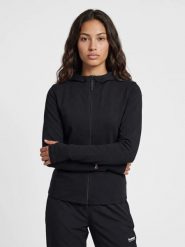 Hummel Zip Jacket hmlFOUNDATION – dopasowana bluza z elastycznej bawełny – BLACK. Czarne bluzy damskie Hummel, s, bez wzorów, z bawełny, z kapturem. Za 206.03 zł.