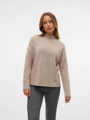 Vero Moda Sweter w kolorze jasnobrązowym rozmiar: S. Brązowe swetry klasyczne damskie Vero Moda, s, ze splotem, bez kołnierzyka. Za 72.45 zł.