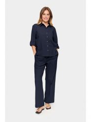 SAINT TROPEZ Koszula w kolorze granatowym rozmiar: S. Niebieskie koszule damskie Saint Tropez, s, bez wzorów, z bawełny, bez kołnierzyka, bez ramiączek. Za 169.95 zł.