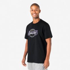 Koszulka do koszykówki unisex Tarmak NBA Lakers TS 900. Czarne bluzki damskie TARMAK, s, bez wzorów, z bawełny, sportowe, bez kołnierzyka, bez ramiączek. Za 89.99 zł.