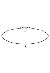 Elli Damski wisiorek Choker Star Astro z emalią i tkaniną ze srebra próby 925 Sterling Silver Naszyjniki 1 ct. Szare naszyjniki damskie Elli, srebrne. Za 156.39 zł.
