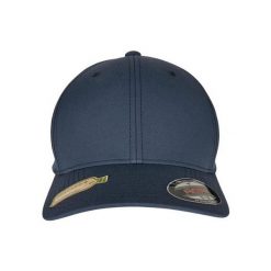 Czapka Z Daszkiem Z Poliestru Z Recyklingu. Niebieskie czapki z daszkiem damskie FLEXFIT, bez wzorów. Za 84.99 zł.