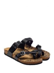 Calceo Japonki w kolorze czarnym rozmiar: 42. Czarne klapki damskie Calceo, bez wzorów, z materiału, z otwartym noskiem, bez obcasa, bez zapięcia. Za 165.99 zł.