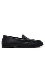 Tommy Hilfiger Półbuty Soft Leather Squared Toe Loafer FW0FW08412 Czarny. Czarne półbuty damskie Tommy Hilfiger, bez wzorów, ze skóry, bez obcasa, na płaskiej podeszwie, bez zapięcia. Za 319.99 zł.