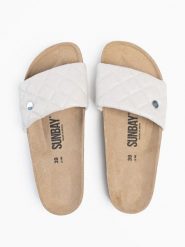 Sunbay Klapki "Dune" w kolorze białym rozmiar: 39. Białe klapki damskie Sunbay, bez wzorów, z otwartym noskiem, bez obcasa, bez zapięcia. Za 174.95 zł.