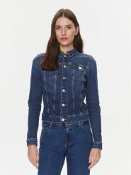 Tommy Jeans Kurtka jeansowa Vivianne DW0DW17215 Granatowy Regular Fit. Niebieskie kurtki damskie Tommy Jeans, s, bez wzorów, z bawełny, bez kaptura. Za 399.99 zł.