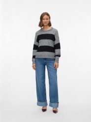 Vero Moda Sweter w kolorze szaro-czarnym rozmiar: S. Czarne swetry klasyczne damskie Vero Moda, s, z materiału, bez kołnierzyka. Za 104.99 zł.