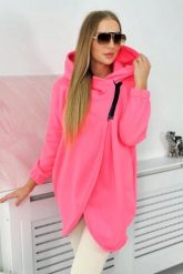Bluza z krótkim suwakiem różowy neon. Czerwone bluzy damskie KESI, l, bez wzorów, z bawełny, bez kaptura. Za 355.46 zł.