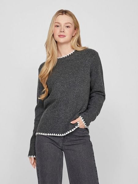 Vero Moda Sweter "Hefna" w kolorze antracytowym rozmiar: XL. Czarne swetry klasyczne damskie Vero Moda, xl, bez kołnierzyka. Za 114.44 zł.