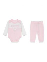 Guess Komplet body i spodnie H6YG04 4K4125 Różowy jasny. Czerwone spodnie niemowlęce Guess, z aplikacjami, z bawełny. Za 194.99 zł.