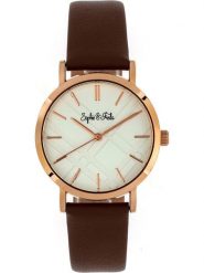 Sophie & Freda Zegarek kwarcowy "Budapest" w kolorze różowozłoto-brązowo-białym rozmiar: onesize. Brązowe, analogowe zegarki damskie Sophie & Freda, metalowe. Za 165.99 zł.