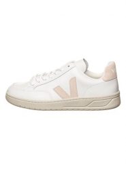 Veja Skórzane sneakersy "V 12" w kolorze biało-beżowym rozmiar: 39. Białe obuwie sportowe damskie Veja, bez zapięcia. Za 506.32 zł.