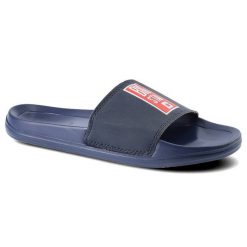 Granatowe Klapki Big Star Damskie Buty Wodoodporne. Niebieskie klapki damskie Big Star, bez wzorów, z tworzywa sztucznego, bez obcasa, bez zapięcia. Za 59.99 zł.