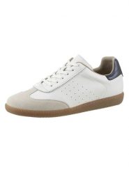 Heine Skórzane sneakersy w kolorze biało-niebieskim rozmiar: 41. Białe obuwie sportowe damskie Heine, ze skóry, bez zapięcia. Za 104.64 zł.