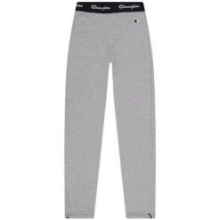 Spodnie treningowe damskie Champion Wmns Script Logo Waist Zip Detail Leggings. Szare spodnie dresowe damskie Champion, s, bez wzorów, z dresówki. Za 175.00 zł.