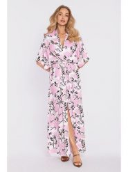 Made of emotion Sukienka w kolorze jasnoróżowo-białym rozmiar: XL. Białe sukienki damskie Made Of Emotion, bez wzorów, z tkaniny, bez ramiączek. Za 314.95 zł.