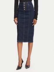 Rinascimento Spódnica jeansowa CFC0129941003 Granatowy Regular Fit. Niebieskie spódnice damskie Rinascimento, s, bez wzorów, z bawełny. Za 524.99 zł.