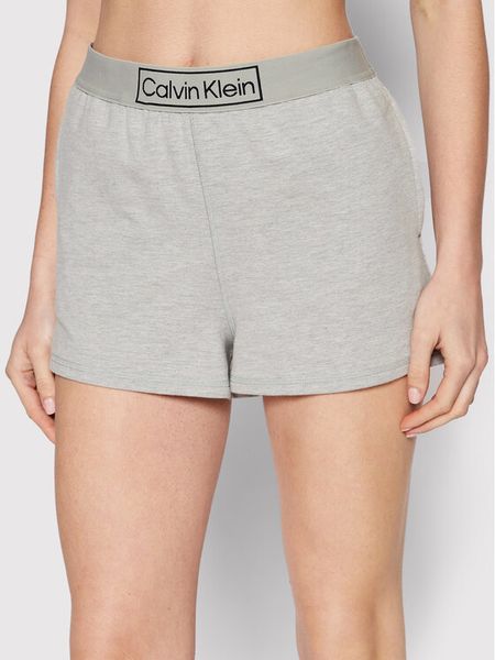 Calvin Klein Underwear Szorty piżamowe 000QS6799E Szary Regular Fit. Szare piżamy damskie Calvin Klein Underwear, bez wzorów, z bawełny, bez ramiączek. Za 199.99 zł.