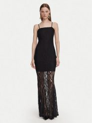 Guess Sukienka wieczorowa W6YK12 K4359 Czarny Slim Fit. Czarne sukienki damskie Guess, z aplikacjami, z syntetyku, wizytowe, bez ramiączek. Za 552.99 zł.