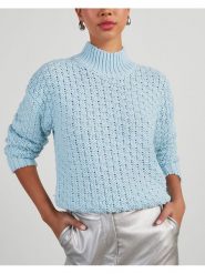 Milan Kiss Sweter w kolorze błękitnym rozmiar: M. Niebieskie swetry klasyczne damskie Milan Kiss, m, bez kołnierzyka. Za 215.21 zł.