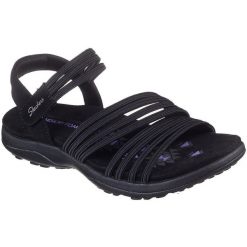 Sandały damskie Skechers Reggae Slim - Coffee. Czarne sandały damskie Skechers, bez wzorów, bez obcasa, bez zapięcia. Za 490.00 zł.