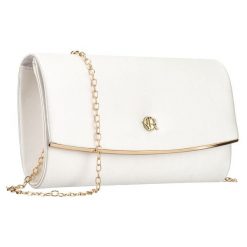 Kopertówka damska wykonana z tkaniny syntetycznej w białym kolorze, zawieszona na łańcuszku Rovicky R-XS028-3. Białe torebki wieczorowe damskie ROVICKY, bez wzorów, z syntetyku, bez dodatków. Za 54.99 zł.