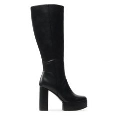 Kozaki Jenny Fairy. Czarne kozaki damskie Jenny Fairy, bez obcasa, na słupku, bez zapięcia. Za 229.99 zł.