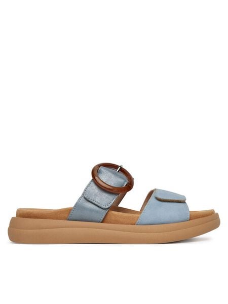 Remonte Klapki D2N51-10 Niebieski. Niebieskie klapki damskie Remonte, bez wzorów, z materiału, bez obcasa, bez zapięcia. Za 271.99 zł.