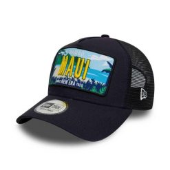 Czapka z daszkiem New Era Licence Plate Los Angeles Trucker. Czarne czapki z daszkiem damskie New Era, na jesień, bez wzorów. Za 129.99 zł.