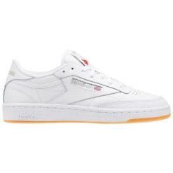 Trenerzy damscy Reebok Club C85. Białe obuwie sportowe damskie Reebok, ze skóry, bez zapięcia, trekkingowe, Reebok Club. W wyprzedaży za 323.45 zł.