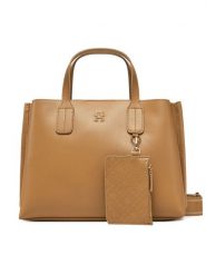 Tommy Hilfiger Torebka Th Distinct Mini Tote AW0AW17192 Brązowy. Brązowe torebki klasyczne damskie Tommy Hilfiger, ze skóry, bez dodatków. Za 419.99 zł.