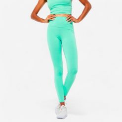 Legginsy fitness damskie Domyos 520. Zielone legginsy damskie DOMYOS, l, bez wzorów, z bawełny. Za 69.99 zł.
