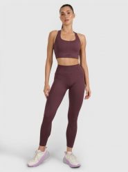 4F Legginsy treningowe bezszwowe damskie - brązowe XS/S. Brązowe legginsy sportowe damskie 4F, l, bez wzorów, z dzianiny, z podwyższonym stanem, na fitness i siłownię. Za 129.99 zł.