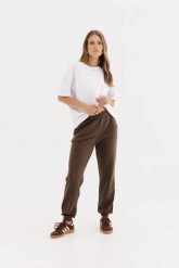 LEKKIE SPODNIE CELINE CZEKOLADOWE S - Flawless. Brązowe spodnie dresowe damskie Flawless, s, bez wzorów, z bawełny. Za 272.00 zł.