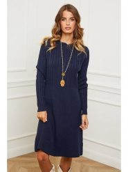 Joséfine Sukienka dzianinowa "Garcy" w kolorze granatowym rozmiar: XL. Niebieskie sukienki damskie Joséfine, bez wzorów, z dzianiny, bez ramiączek. Za 208.99 zł.