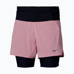 Spodenki do bieganie damskie Mizuno Trail Multipocket 2in1. Czerwone spodenki sportowe damskie Mizuno, l, bez wzorów, z elastanu, do biegania. Za 199.99 zł.