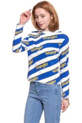 BLUZA WRANGLER DAMSKA B&Y ALL OVER SWT WHITE W610CHY12 112130470. Białe bluzy damskie Wrangler, m, bez wzorów, bez kaptura. W wyprzedaży za 69.99 zł.