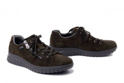 RIEKER TEX 59000-54 green, półbuty damskie. Zielone półbuty damskie Rieker, bez wzorów, bez obcasa, bez zapięcia. Za 279.93 zł.