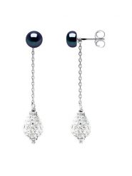 Mitzuko Srebrne kolczyki-wkrętki z perłami rozmiar: onesize. Czarne kolczyki damskie Mitzuko, z kryształem, srebrne. Za 217.99 zł.