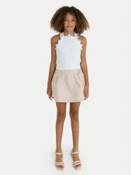 Mayoral Top 6015 Biały Regular Fit. Białe koszulki i t-shirty dziewczęce Mayoral, bez wzorów, z bawełny, bez kołnierzyka, bez ramiączek. Za 99.99 zł.